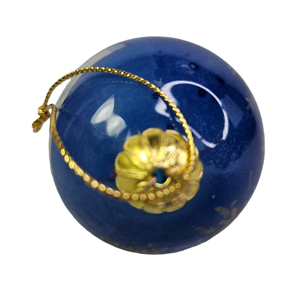 Pier 1 Li Bien Angel Ornament Inside Painted Tear Drop Shape Christmas Glass Box